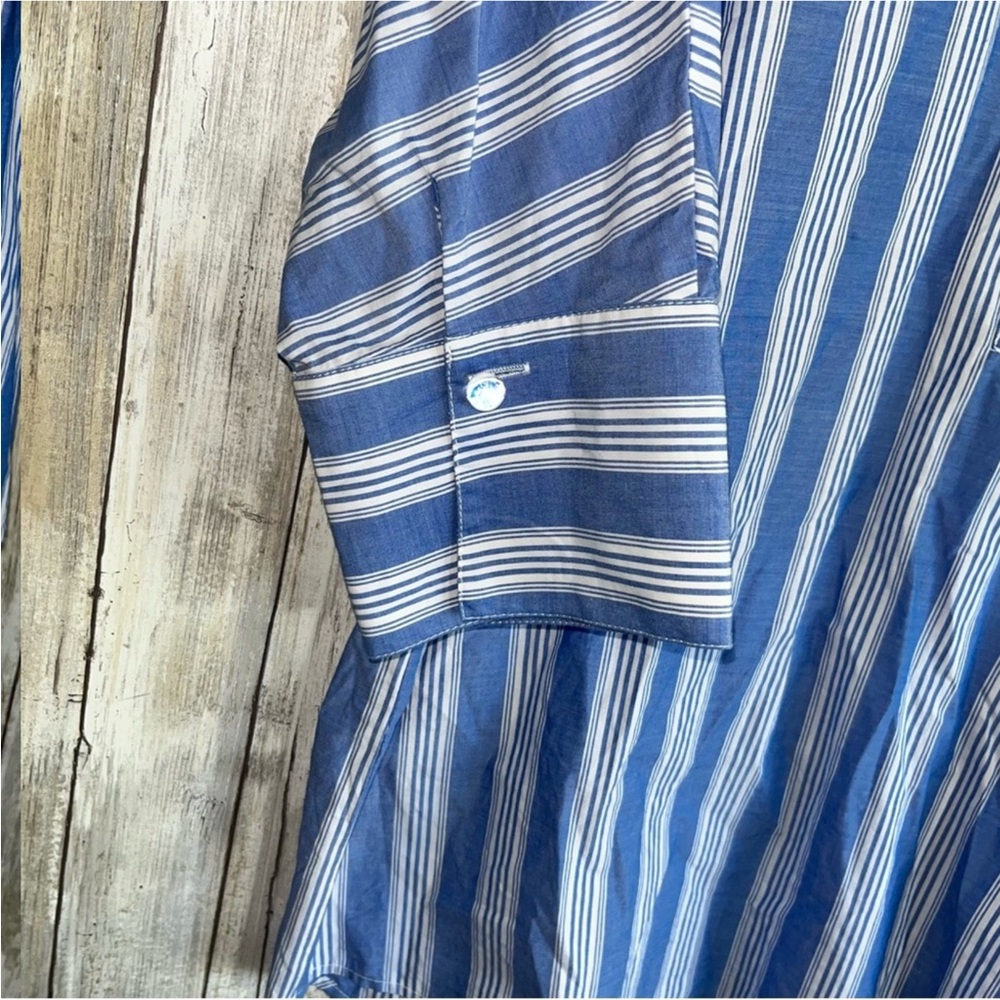 Fate Poplin Blue Stiped Oversized Blouse - Picture 6 of 7